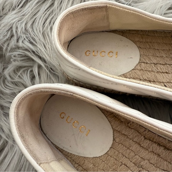 GUCCI Marmont Double G Logo Espadrilles Size 37.5 (7.5) - Picture 4 of 13